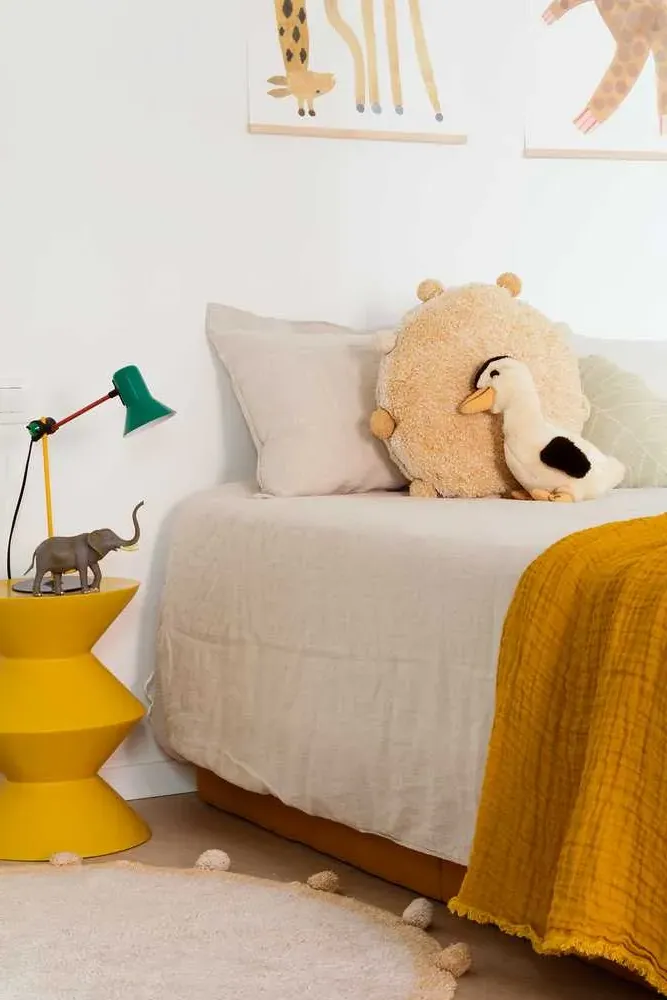 Bubbly Round Floor Cushion with Pompoms - Honey