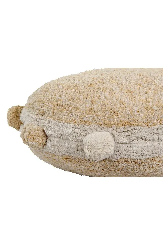 Bubbly Round Floor Cushion with Pompoms - Honey