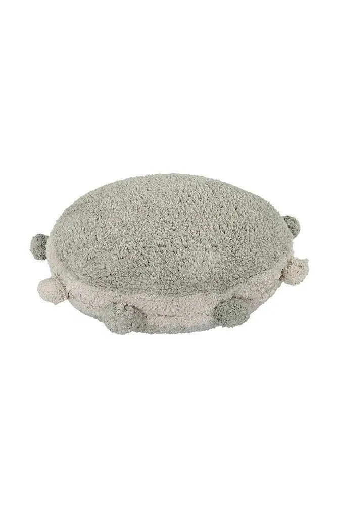 Bubbly Round Floor Cushion with Pompoms - Olive