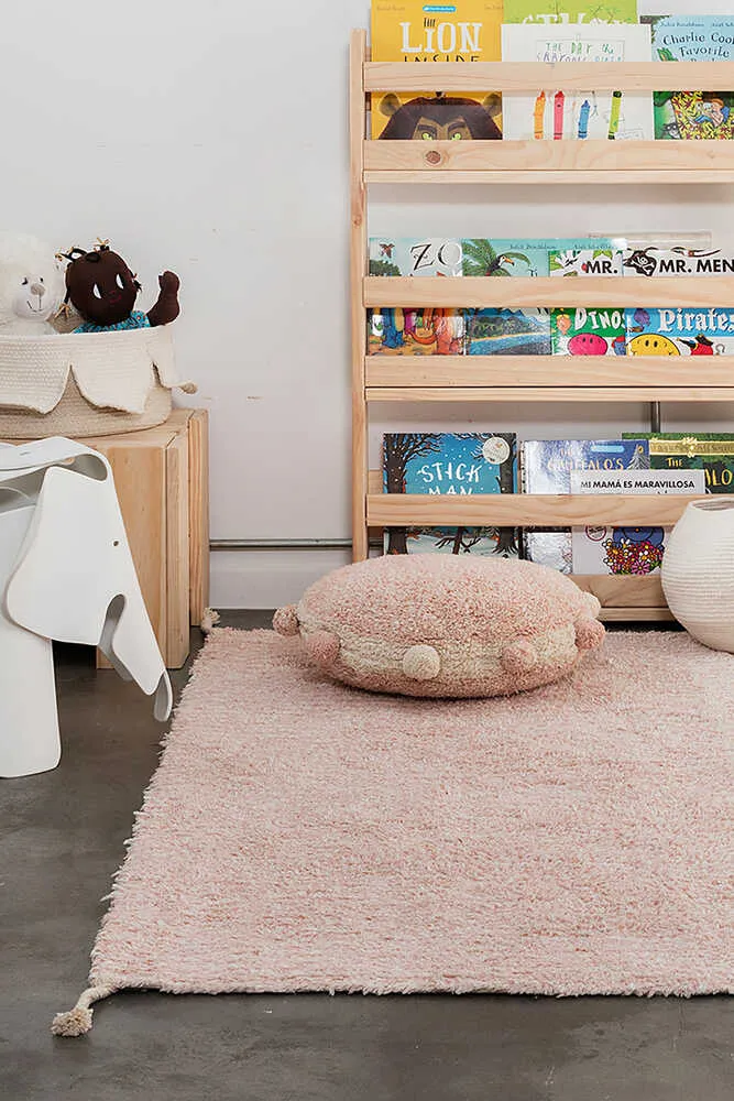 Bubbly Round Floor Cushion with Pompoms - Vintage Nude