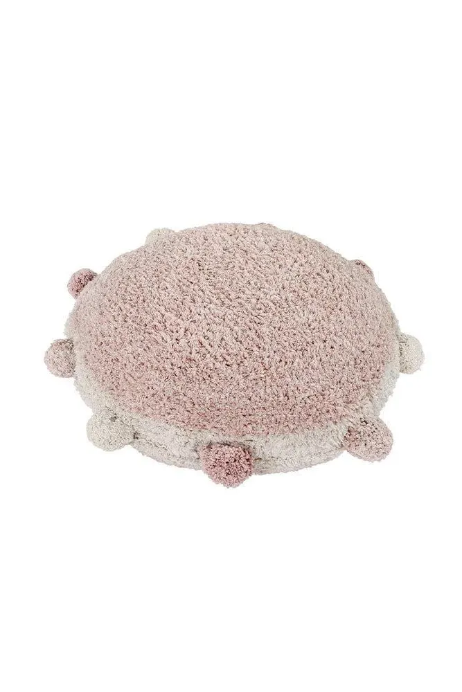 Bubbly Round Floor Cushion with Pompoms - Vintage Nude