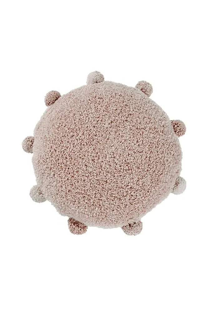 Bubbly Round Floor Cushion with Pompoms - Vintage Nude