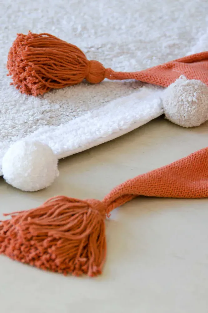 Bubbly Round Washable Rug - Light Grey, Cotton