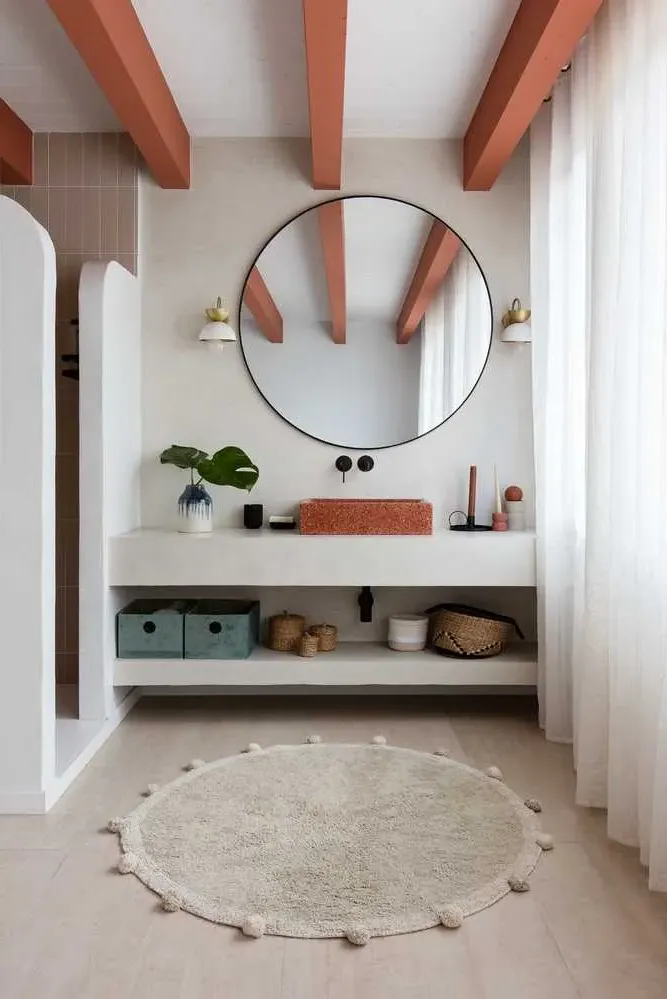 Bubbly Round Washable Rug - Olive, Cotton