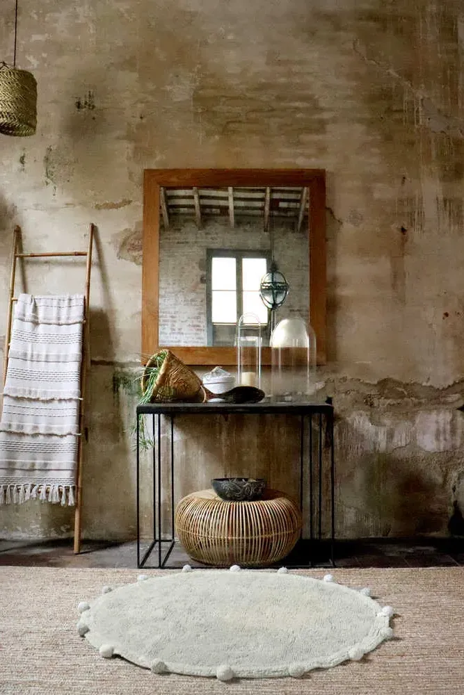 Bubbly Round Washable Rug - Olive, Cotton