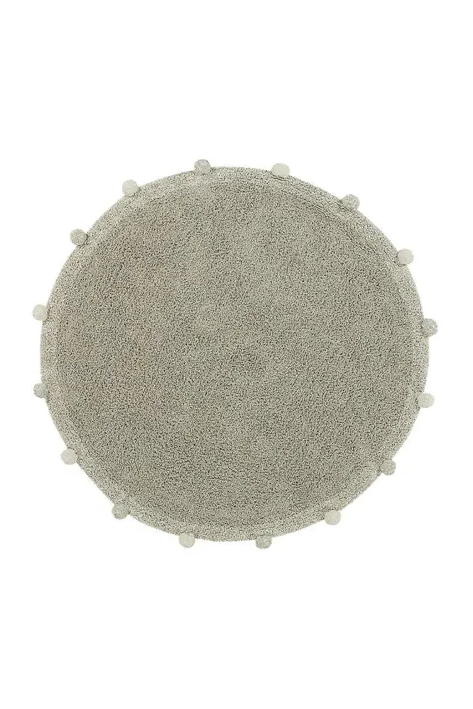 Bubbly Round Washable Rug - Olive, Cotton