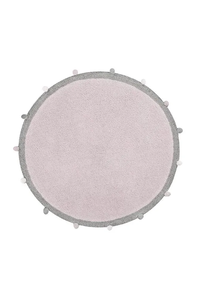 Bubbly Round Washable Rug - Soft Pink, Cotton