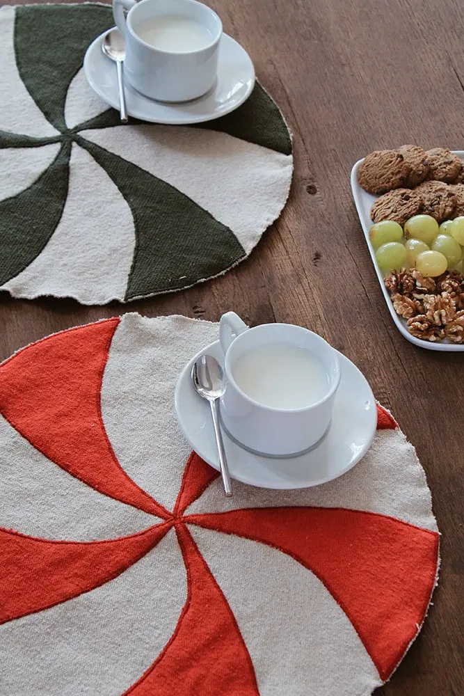 Candy Placemats Set of 4 - Red, Green