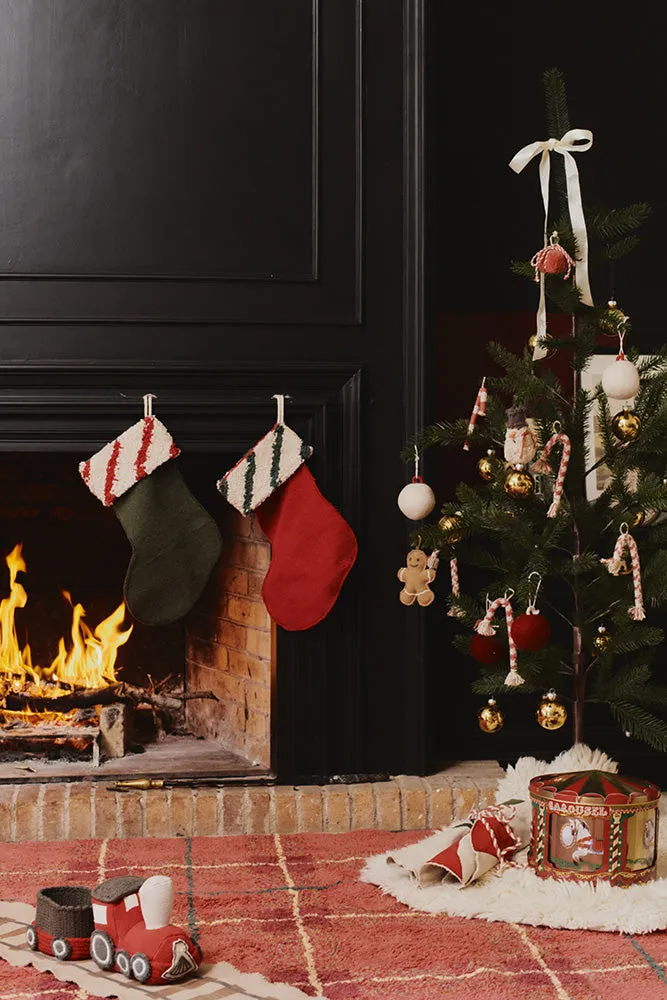 Christmas Stocking Set of 2 - Red, Cotton