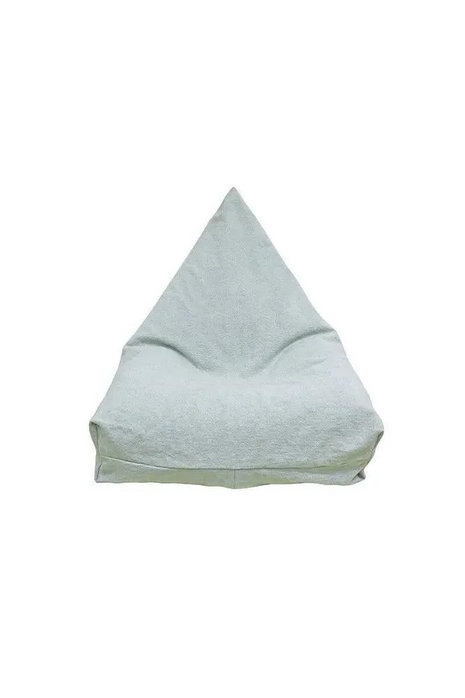 Cleo Small Bean Bag Pouf - Blue Sage, Cotton Canvas