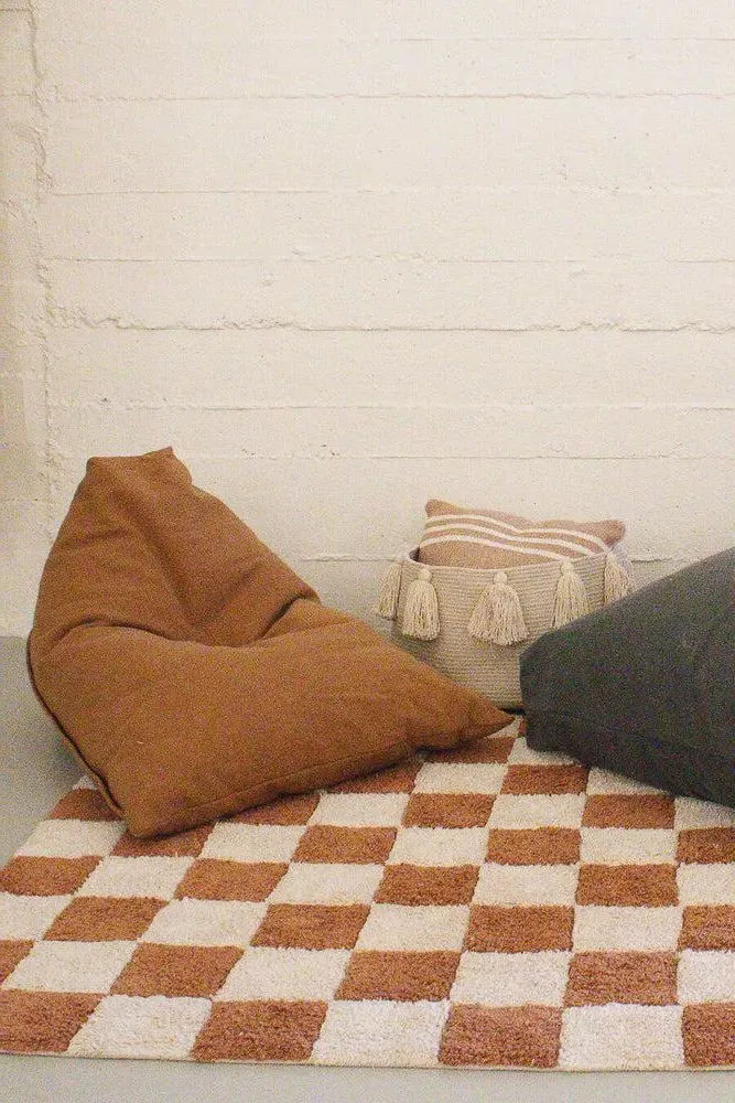 Cleo Small Bean Bag Pouf - Toffee, Cotton Canvas