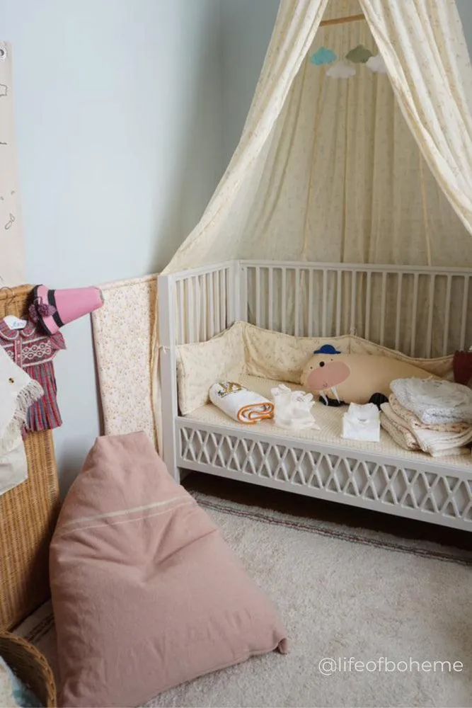 Cleo Small Bean Bag Pouf - Vintage Nude, Cotton Canvas