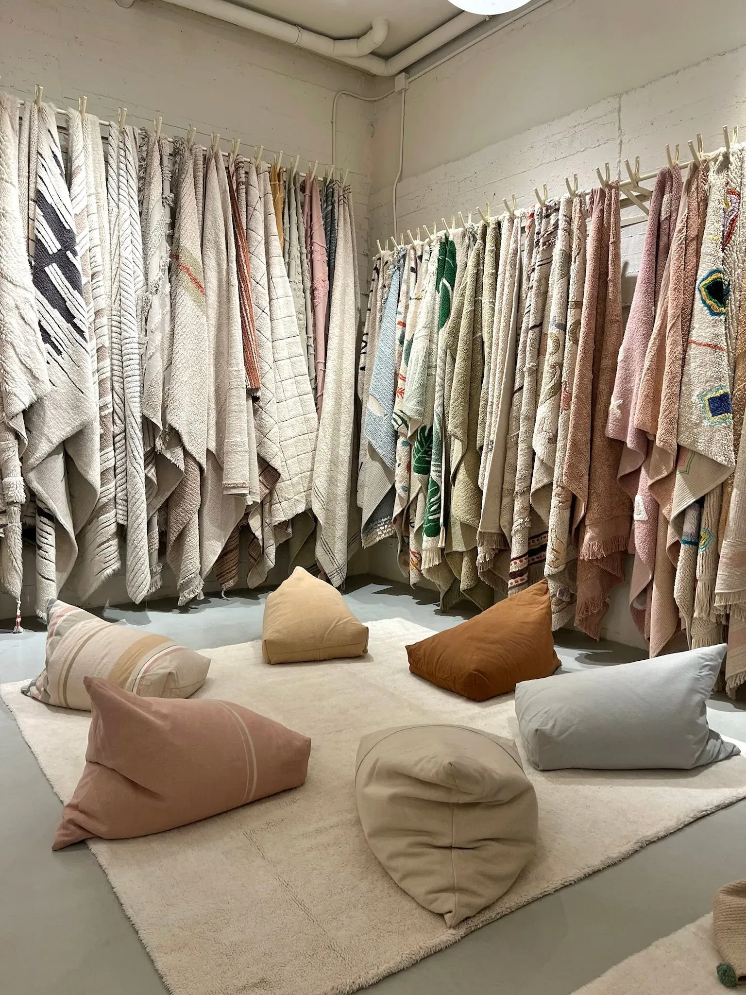 Cleo Small Bean Bag Pouf - Vintage Nude, Cotton Canvas