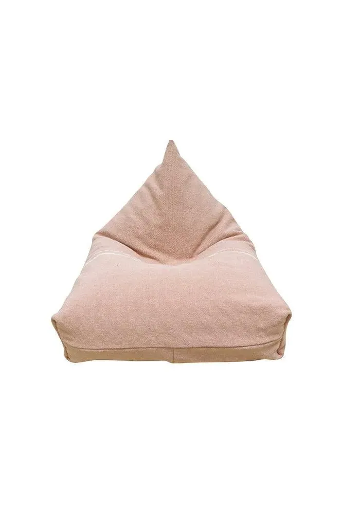 Cleo Small Bean Bag Pouf - Vintage Nude, Cotton Canvas