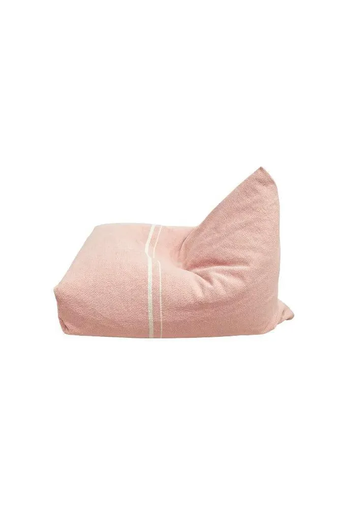 Cleo Small Bean Bag Pouf - Vintage Nude, Cotton Canvas
