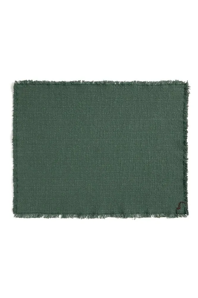 Duck Green Handloom Placemats Set of 4 - Duck Green, Cotton
