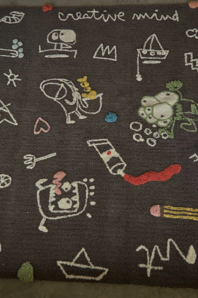 Edgar Plans Artist In You Rug & Book 6'7" x 9'10" - Dark Grey