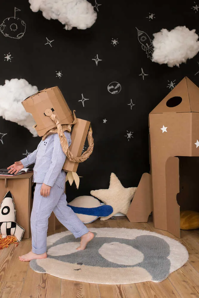 Edgar Plans Woolable Round Rug Astromouse - Multicolor, Wool