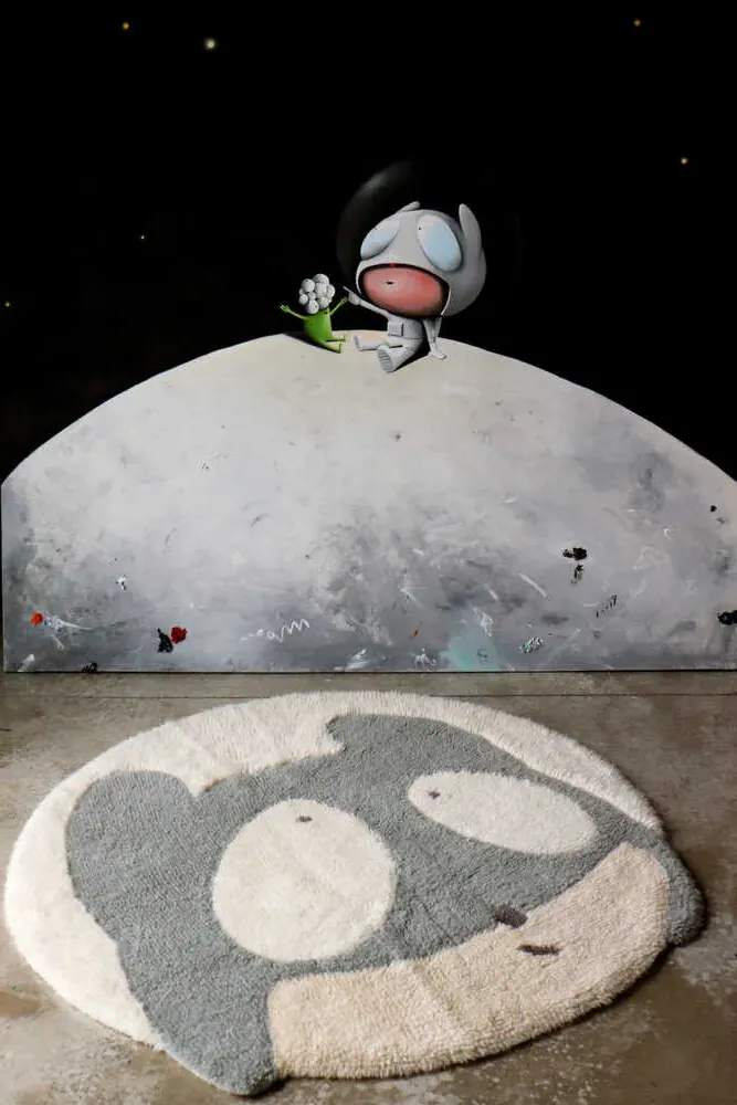 Edgar Plans Woolable Round Rug Astromouse - Multicolor, Wool