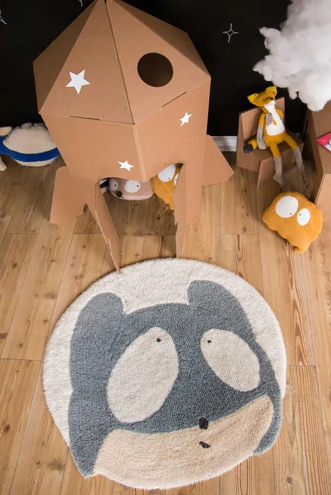 Edgar Plans Woolable Round Rug Astromouse - Multicolor, Wool