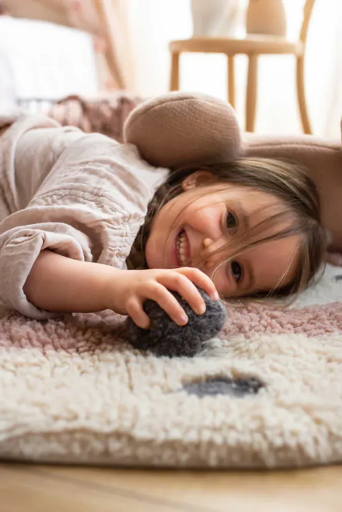 Edgar Plans Woolable Square Rug Miss Mighty Mouse - Multicolor, Wool