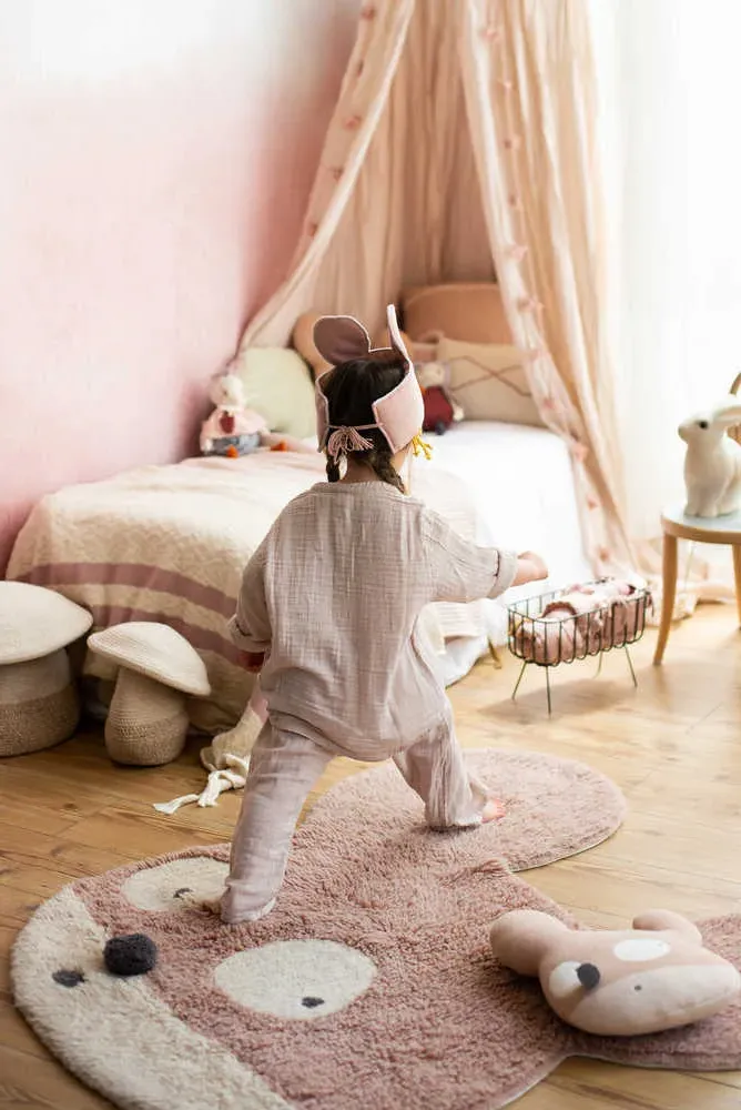 Edgar Plans Woolable Square Rug Miss Mighty Mouse - Multicolor, Wool