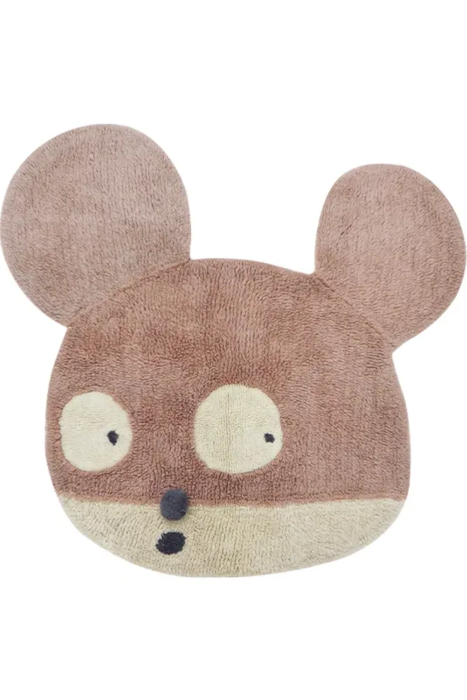 Edgar Plans Woolable Square Rug Miss Mighty Mouse - Multicolor, Wool