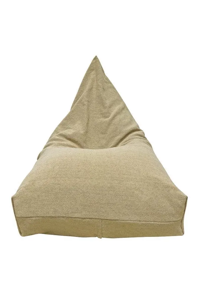 Emily Large Bean Bag Pouf - Beige, Cotton Canvas