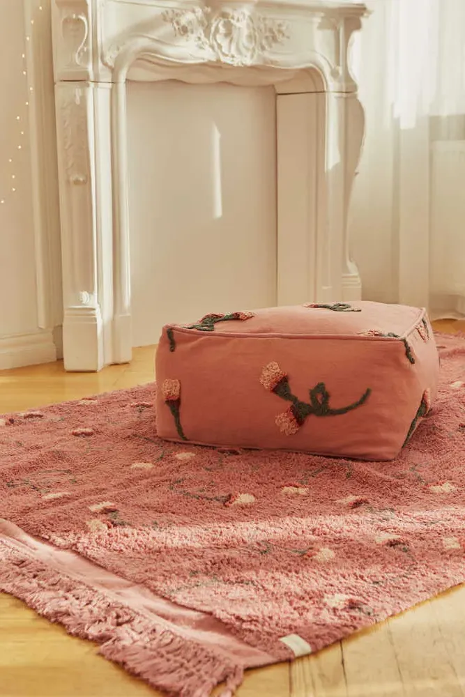 English Garden Puff Ottoman - Floral