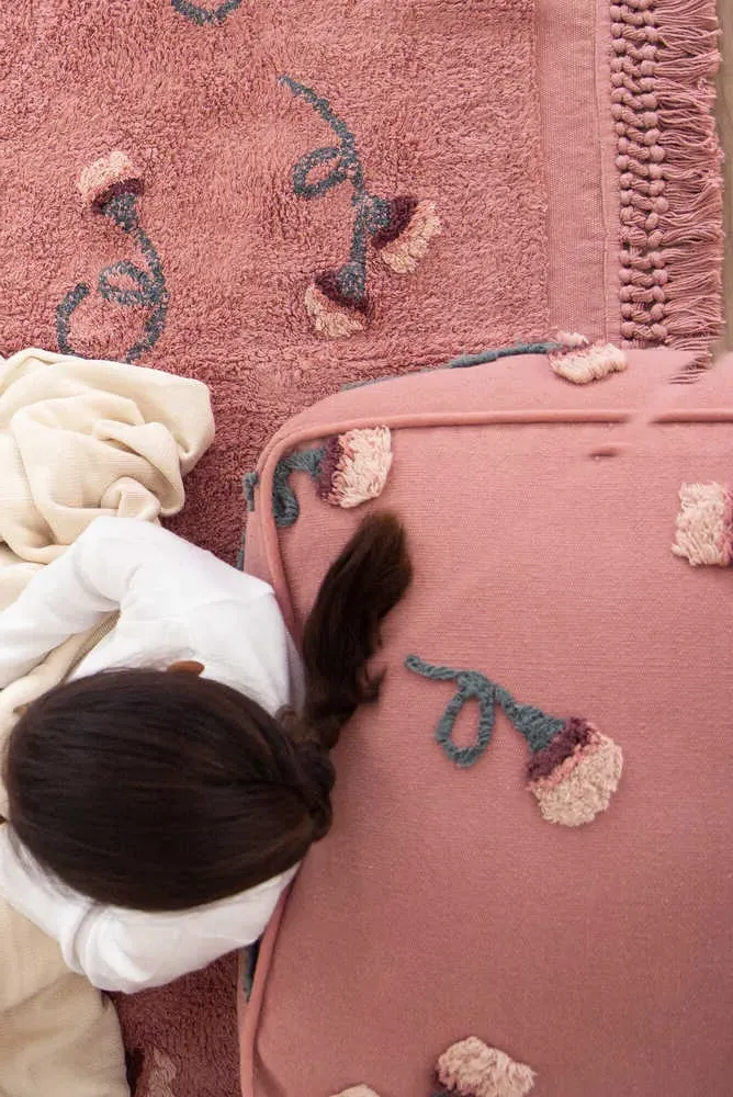 English Garden Puff Ottoman - Floral