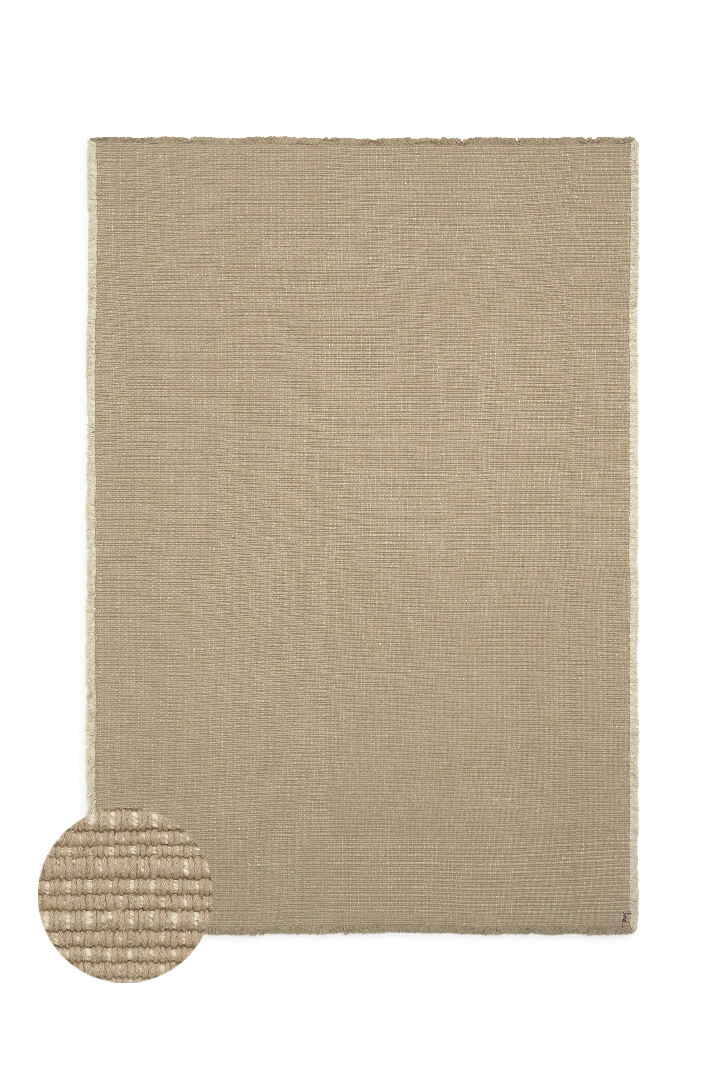 Handloom Area Rug - Beige, Cotton