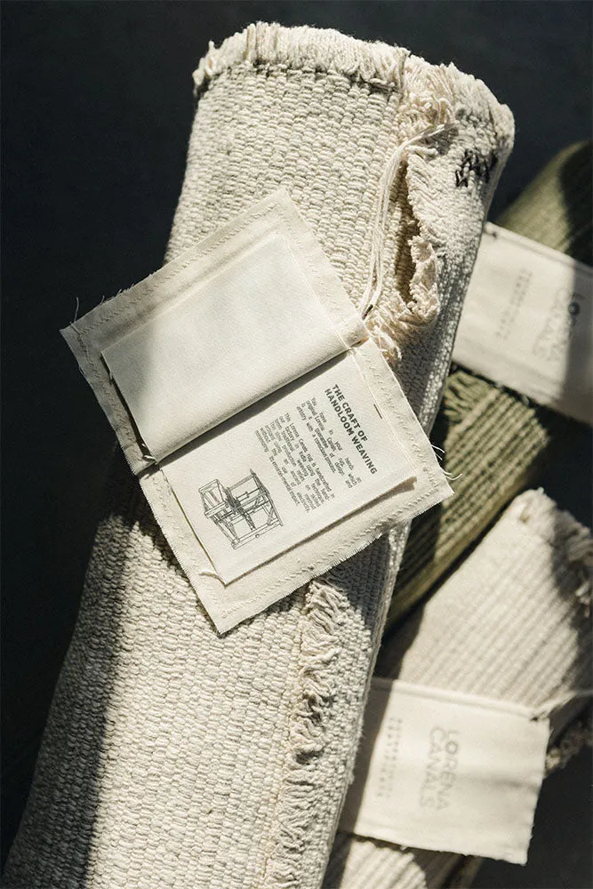 Handloom Area Rug - Beige, Cotton