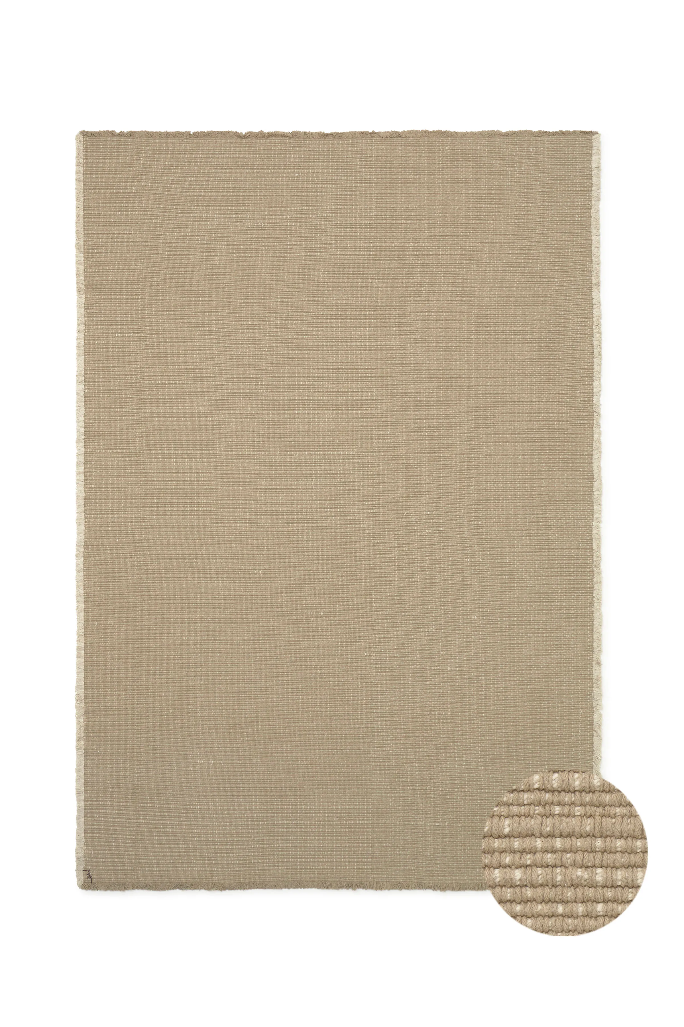 Handloom Area Rug - Beige, Cotton