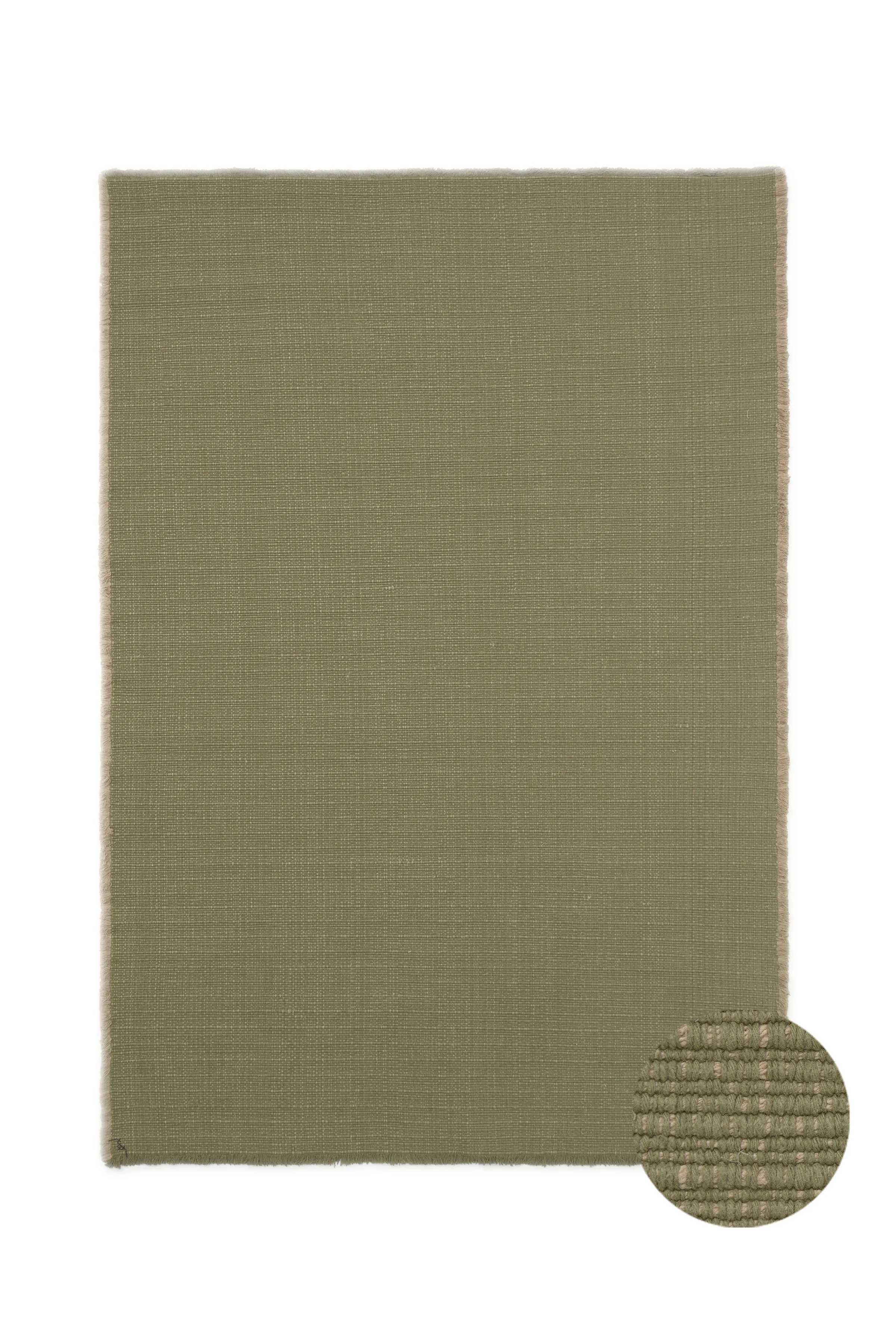 Handloom Area Rug - Kaki, Cotton