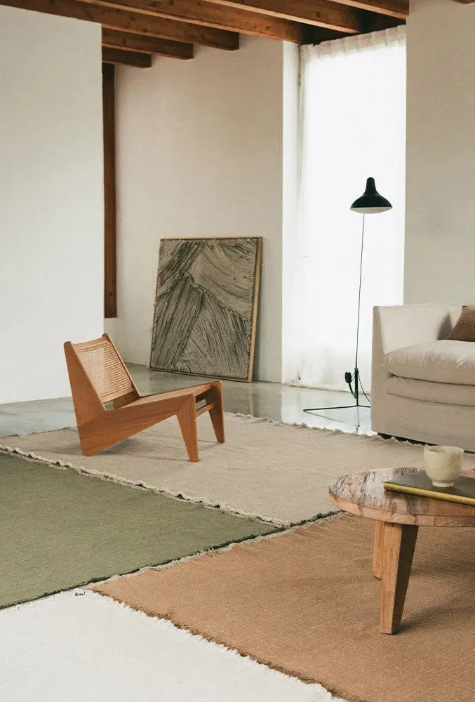 Handloom Area Rug - Natural, Cotton