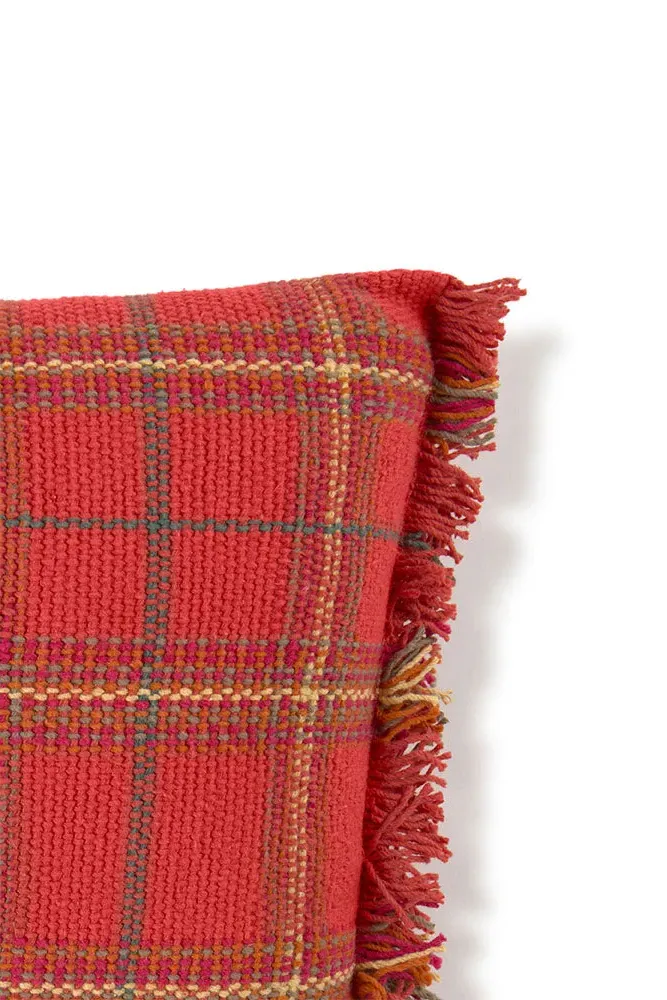 Handloom Cushion - Maple Red