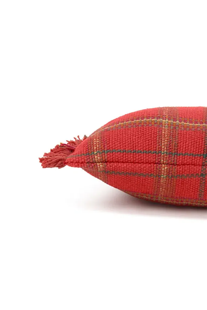 Handloom Cushion - Maple Red