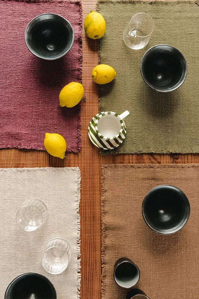 Handloom Placemats Set of 4 - Marsala, Cotton