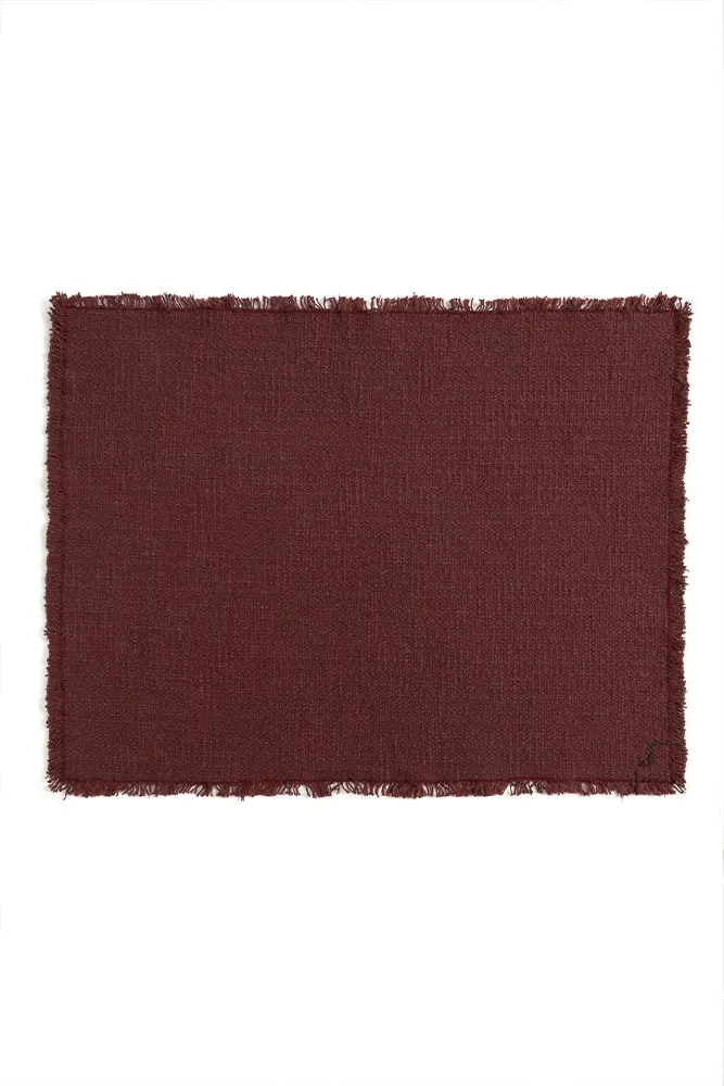 Handloom Placemats Set of 4 - Marsala, Cotton image