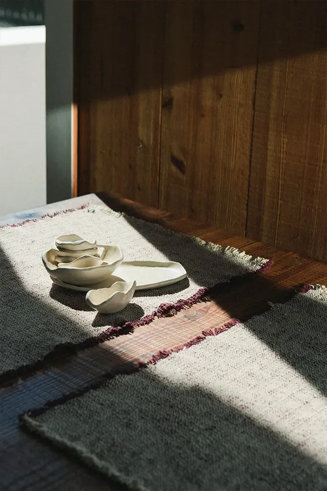 Handloom Placemats Set of 4 - Natural & Marsala, Cotton