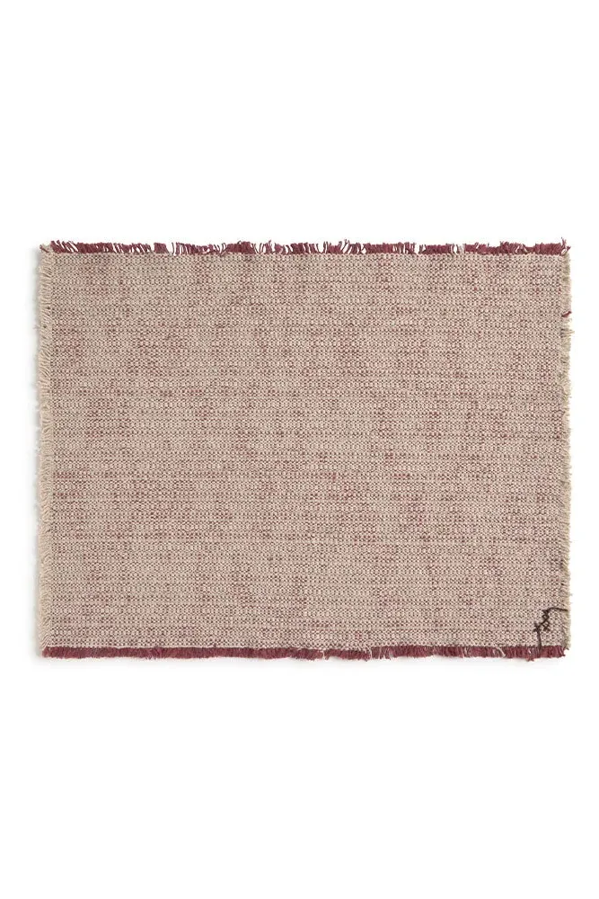Handloom Placemats Set of 4 - Natural & Marsala, Cotton