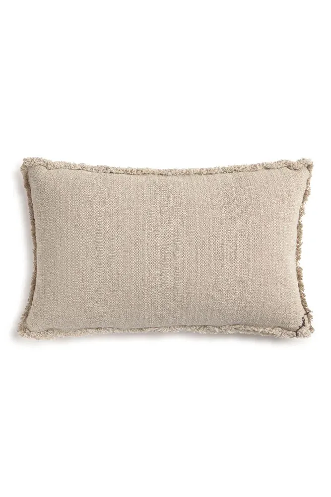 Handloom Rectangular Cushion - Beige, Cotton image