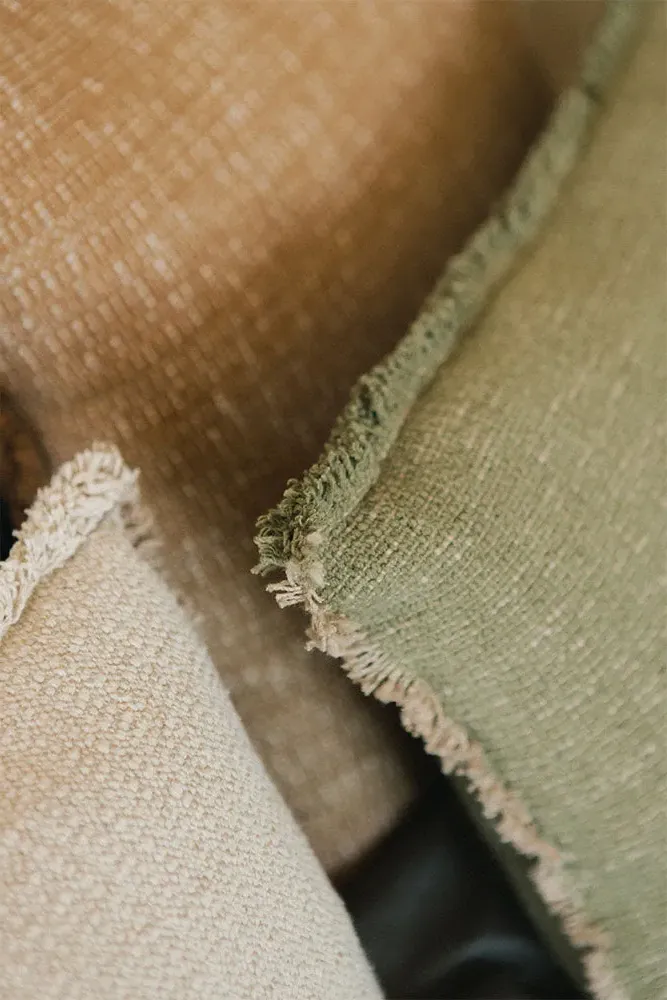 Handloom Rectangular Cushion - Kaki, Cotton