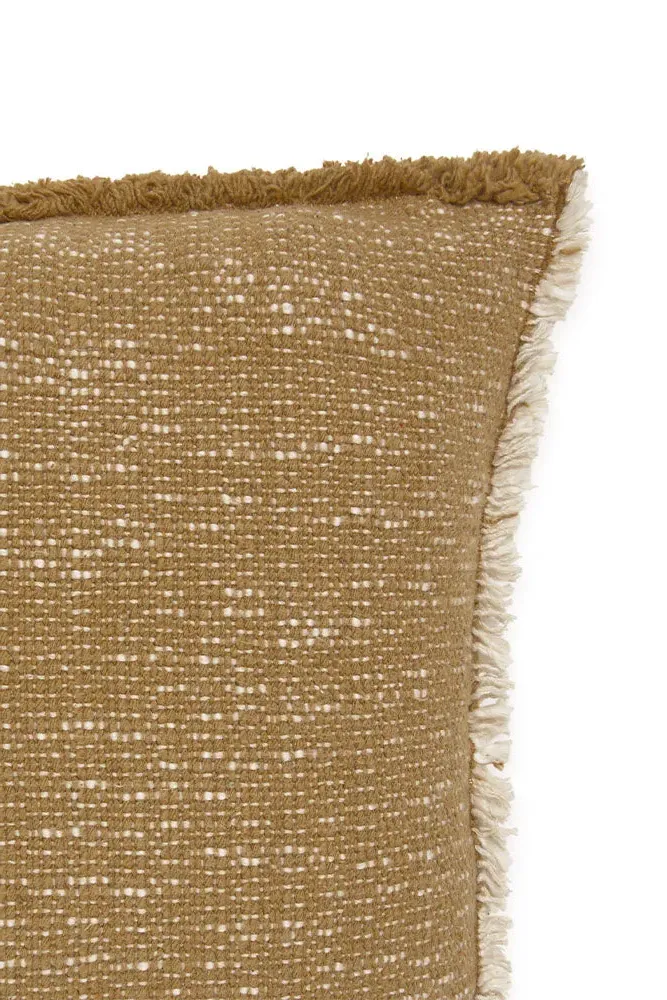 Handloom Rectangular Cushion - Ochre, Cotton