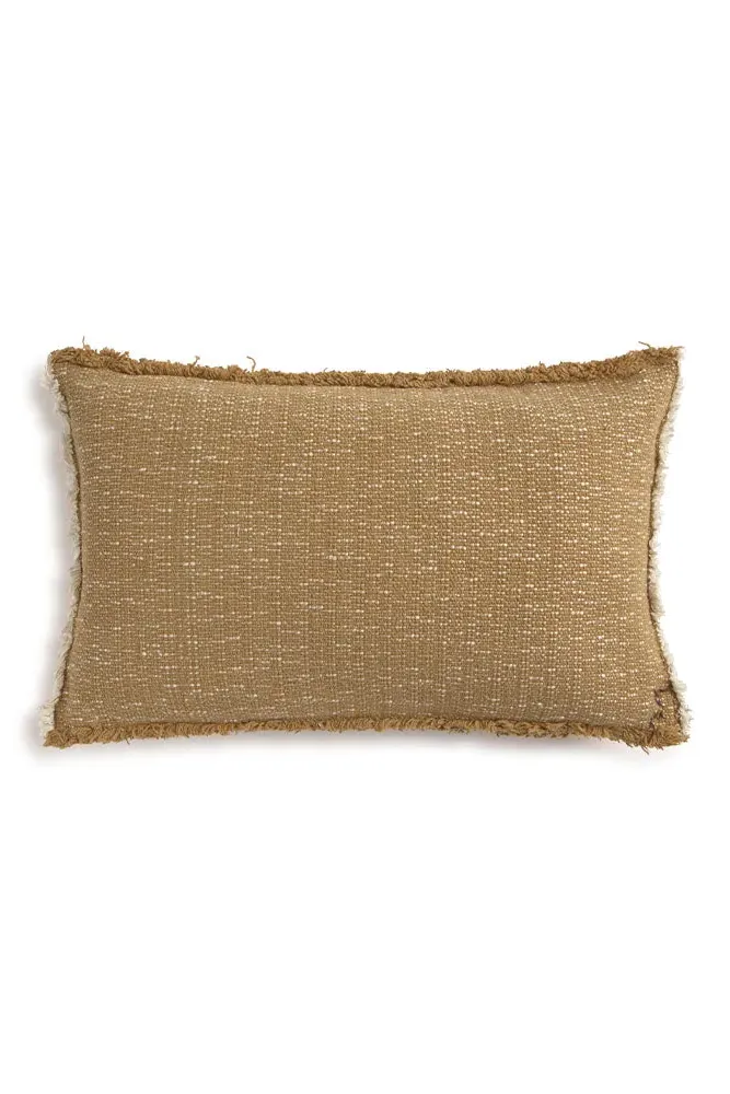Handloom Rectangular Cushion - Ochre, Cotton