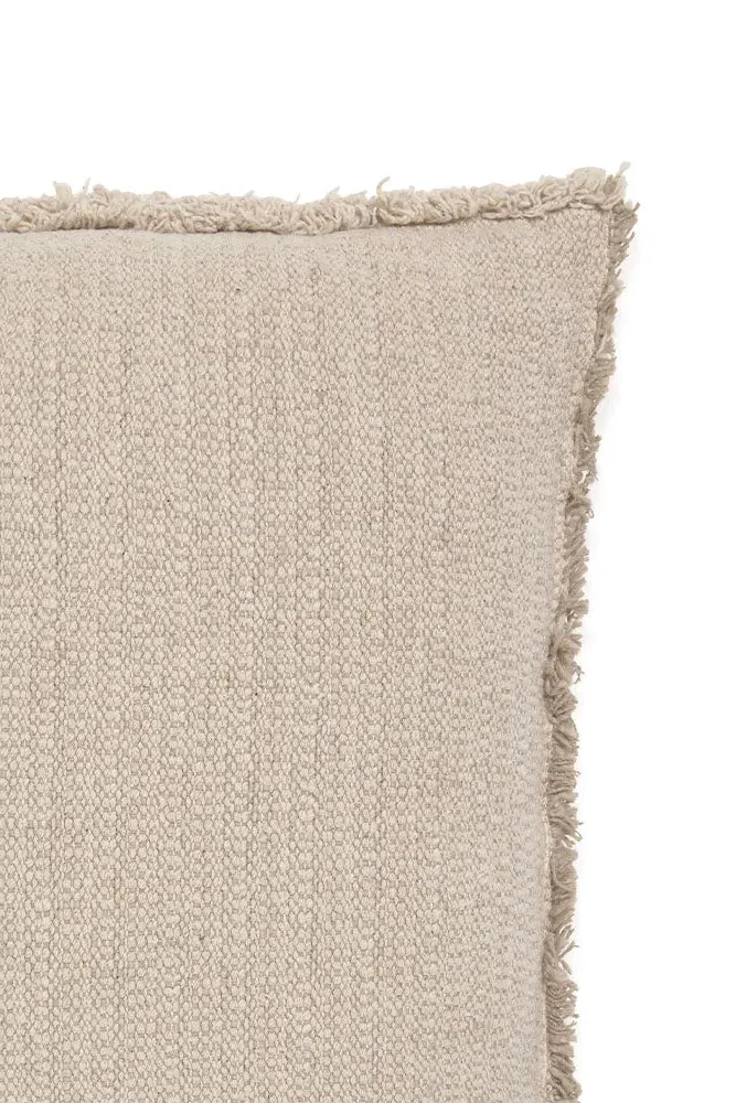 Handloom Square Cushion - Beige, Cotton