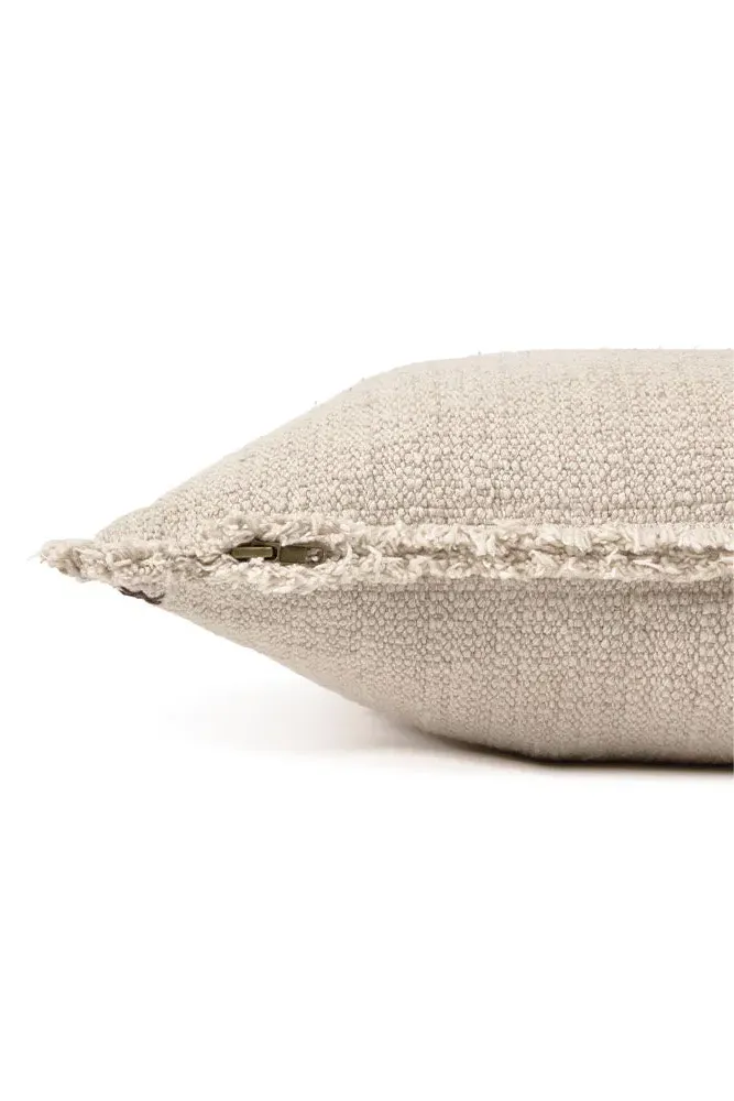 Handloom Square Cushion - Beige, Cotton
