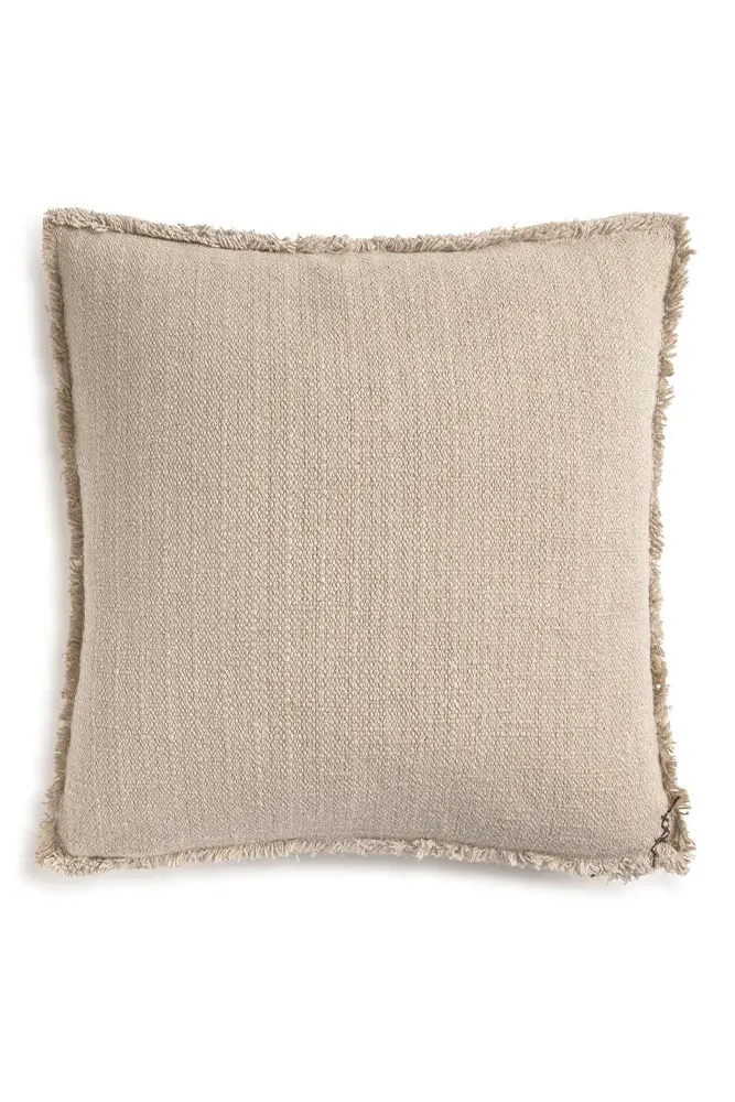 Handloom Square Cushion - Beige, Cotton image