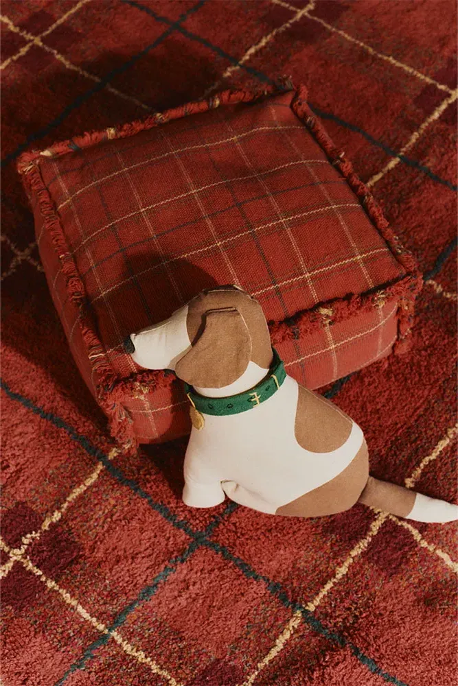 Handloom Tartan Puff - Maple Red