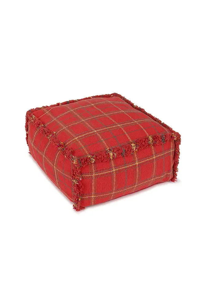 Handloom Tartan Puff - Maple Red